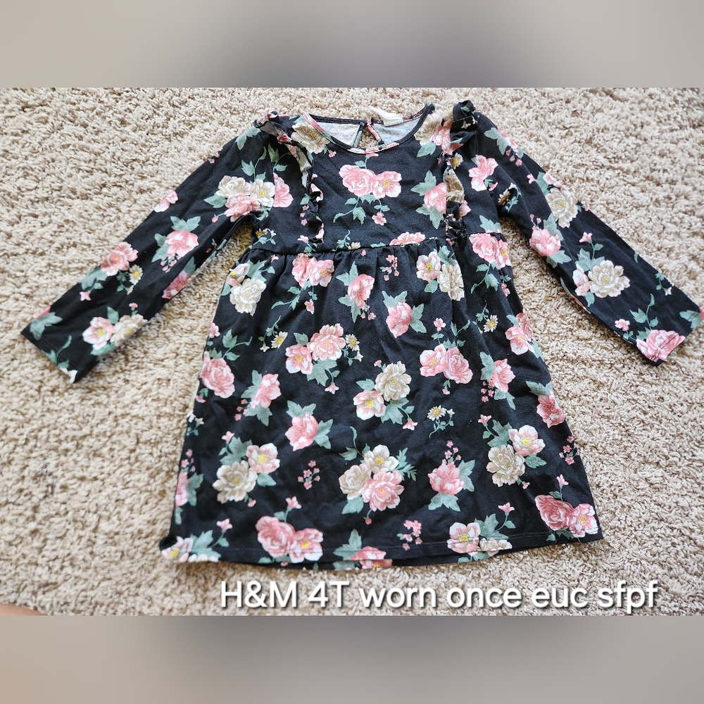 H&M Girl Floral Long Sleeve Dress